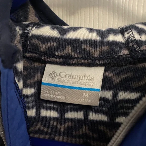 Columbia Kids Hooded Patterned Fleece Jacket in Blue and Black - Picture 4 of 6